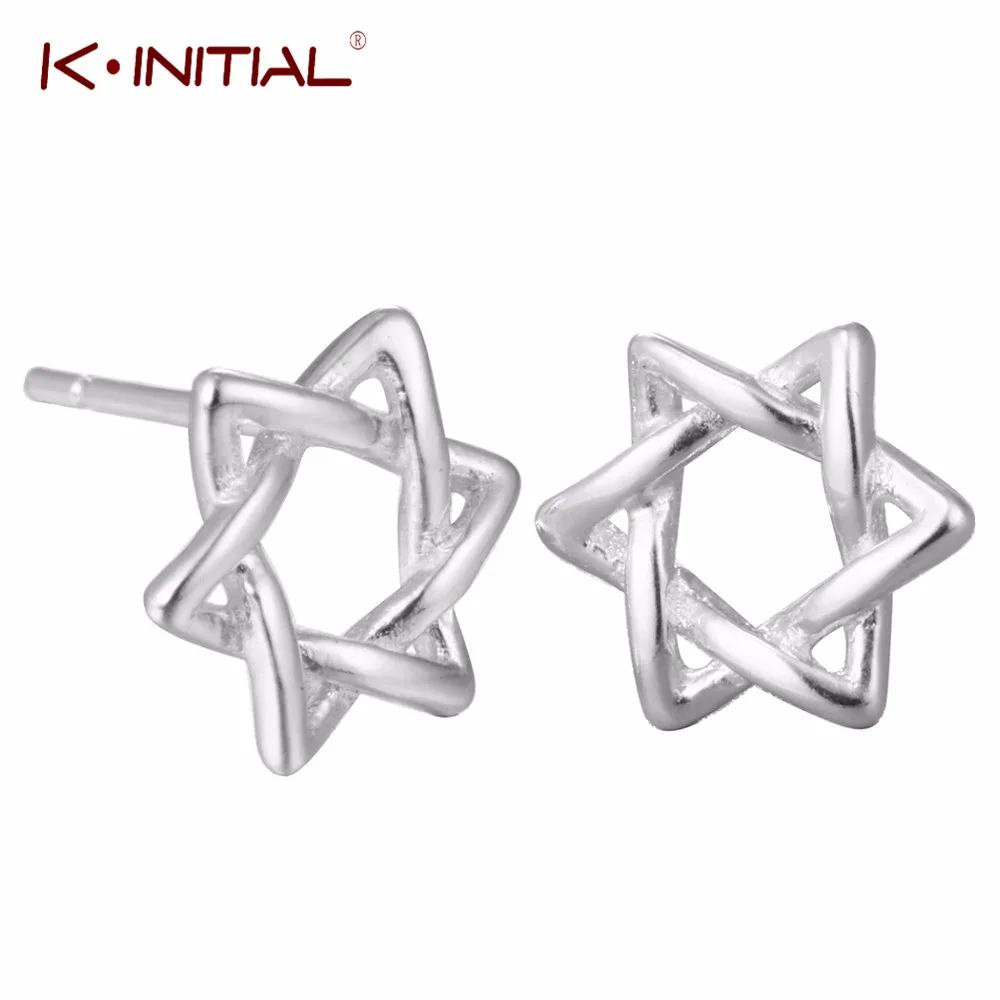 Женские свадебные серьги гвоздики Kinitial David of Star ювелирные изделия из