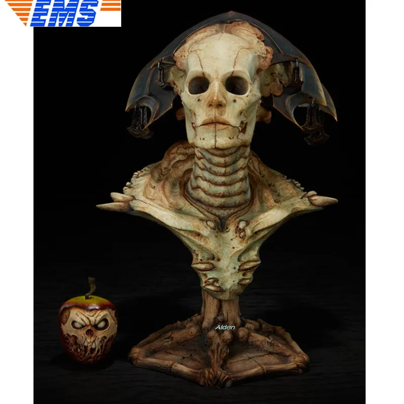 

16" SS 200532 Death Court Statue Bone System Bust Great Diviner Half-Length Photo Or Portrait Resin Action Model Toy BOX Z2111
