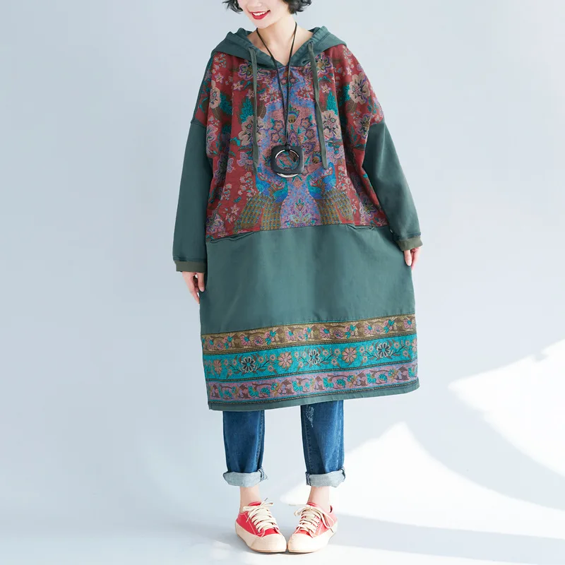 Runback Hoodie Woman Jeans Dress Big Size Personality Print Casual Vintage Denim Robe Longue Club Wear Long Sleeve Vestidos