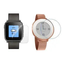 2 шт. мягкие ТПУ ультра ясно защитный плёнки гвардии для Pebble Time steel/Время круглые умные часы Экран Защитная крышка (не стекло)