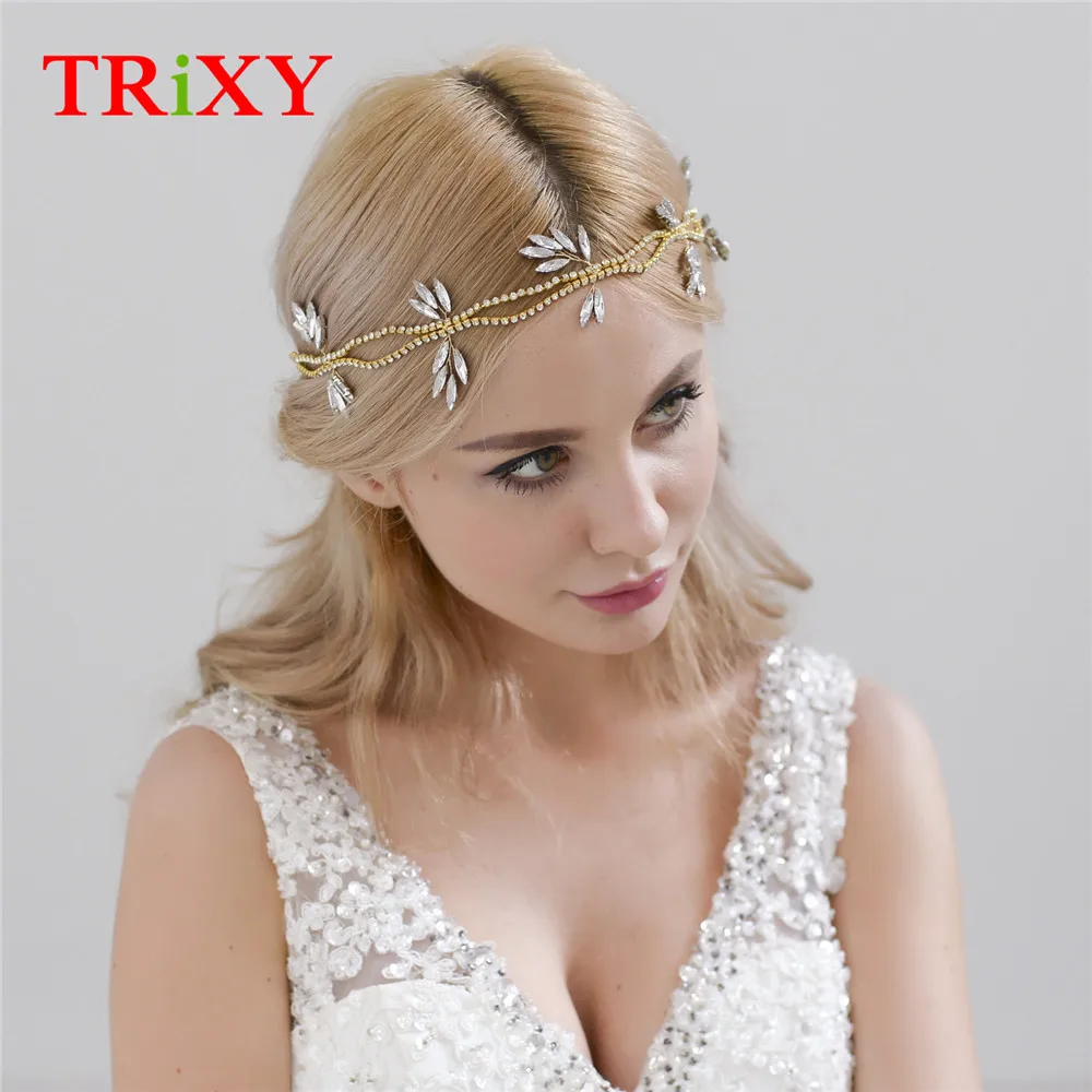 TRiXY H74 Кристалл Стразы бисерные свадебные аксессуары для волос свадьбы и