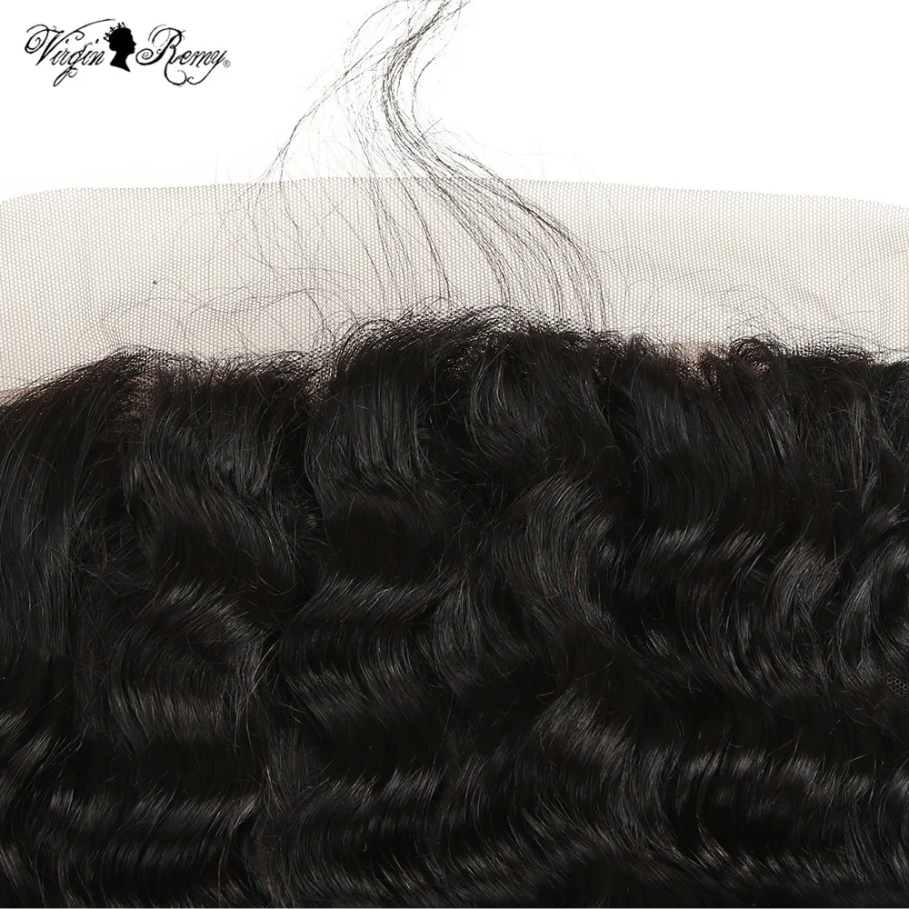 Queen Virgin Remy Pre Plucked Peruvian Deep Wave Frontal Closure 100% Human Hair Frontal 13*4 Lace Frontal Closure With Baby Hai