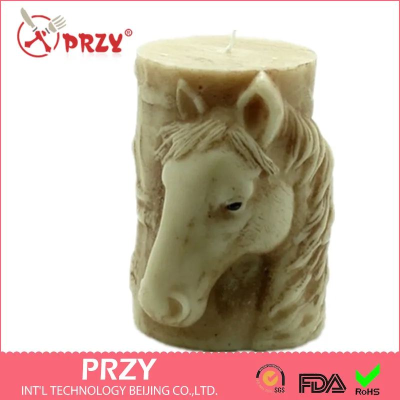 

Silica gel 3D Horsehead Shaped Handmade Soap Mold Silicon Animal Candle Mould Chocolate From Of Cake For Wedding