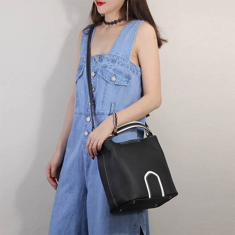 

Nesitu High Quality Red Black Brown Green Soft Genuine Leather Women Shoulder Bag Handbag Messenger Bags female Lady Tote M182