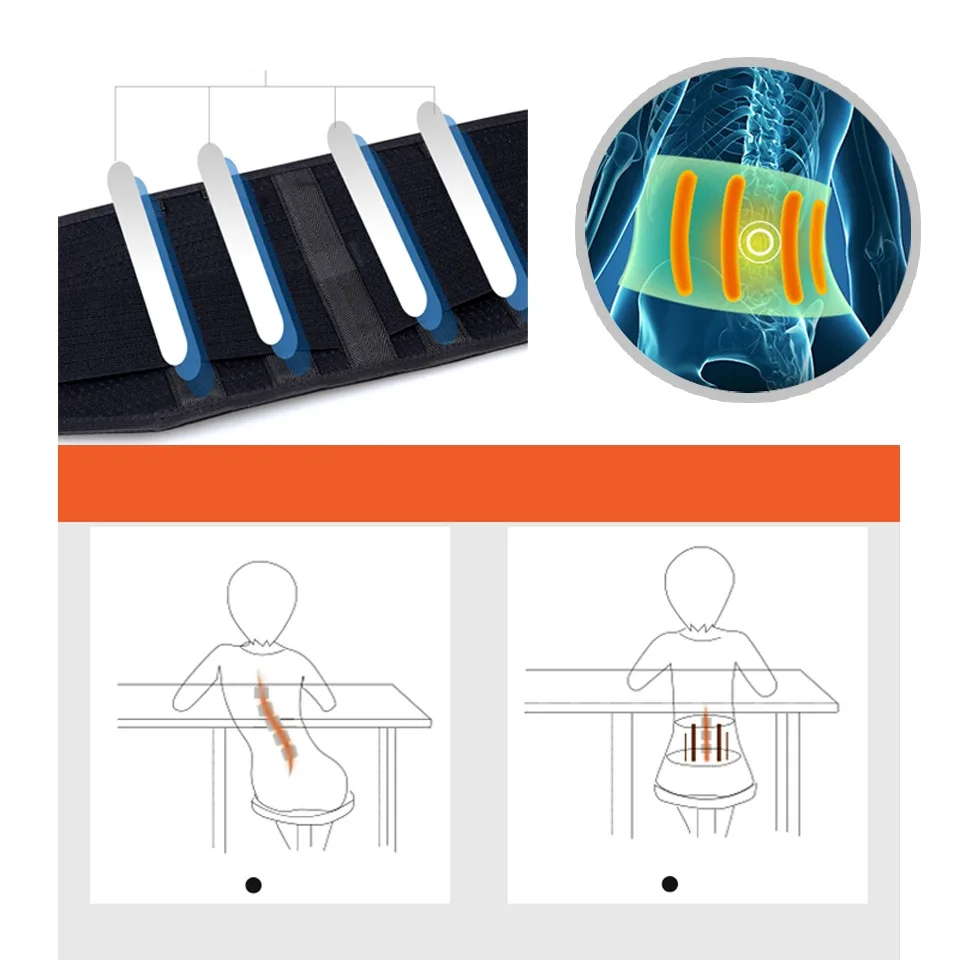 1 шт. саморазогревающийся с 4 пластинами Магнитный турмалиновый пояс для спины с поясной спинкой турмалин поддержка Brace массажер