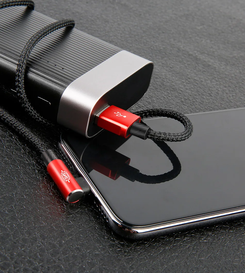 Baseus 90 градусов Micro USB кабель для samsung Xiaomi USB изгиб игры Быстрая зарядка кабель Android мобильный телефон usb зарядный шнур