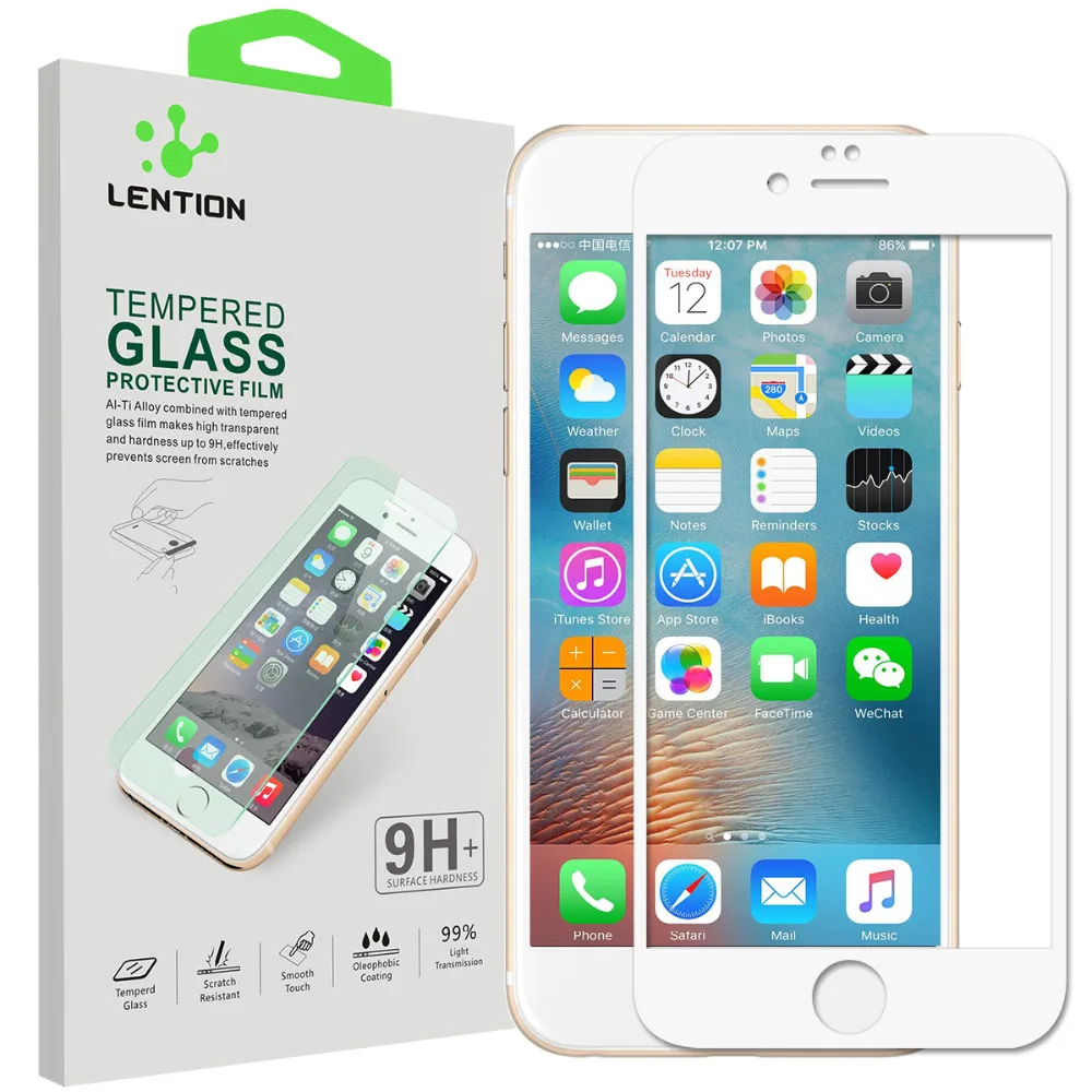 LENTION Top Quality 3D Curve Edge Tempered Glass Screen Protector Protective Film Arc Edge for iPhone