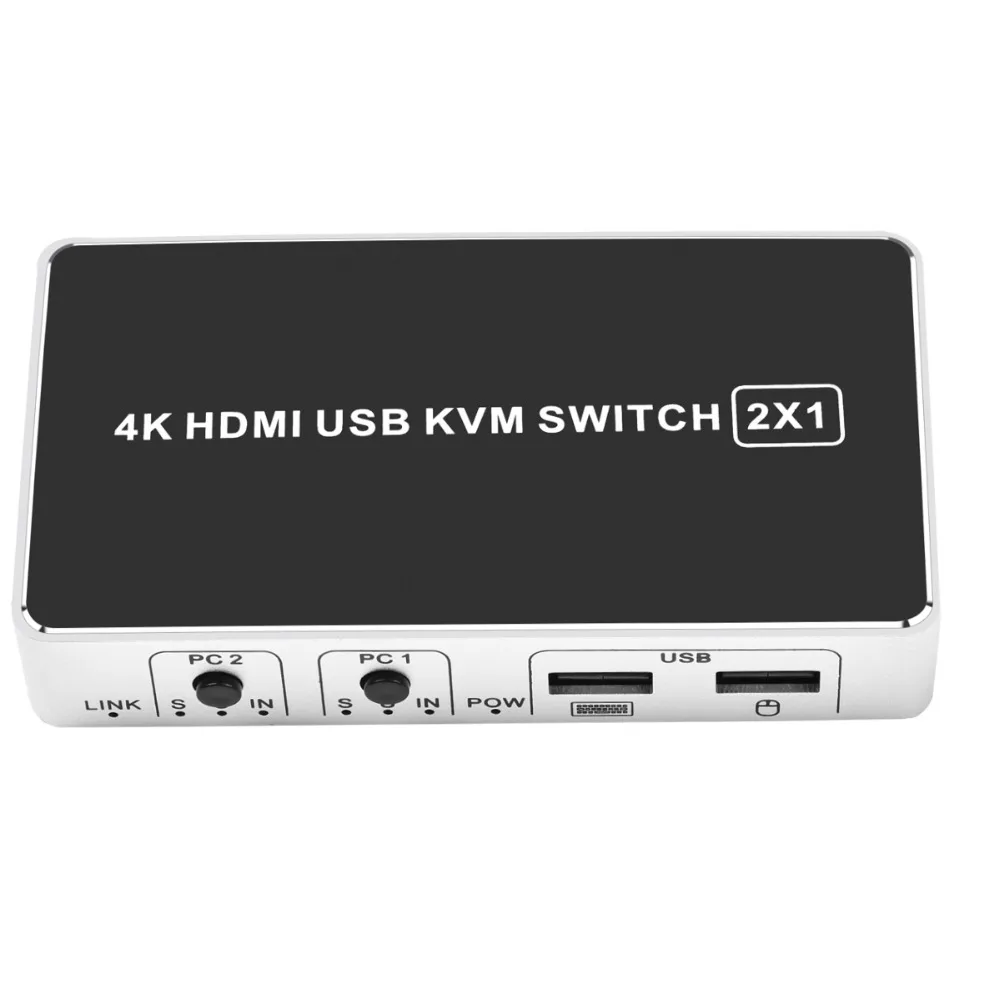 4K HDMI KVM переключатель USB HDMI KVM Переключатель Селектор 2X1 для Apple OS. Поддержка Windows 10 HDMI V1.4 до 4k X 2K