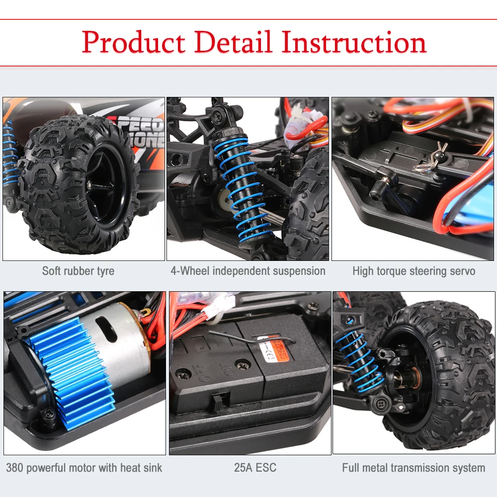 High Speed RC Racing Car 4WD Off-Road RC Vehicle Speed for Pioneer 1/18 2.4GHz Truggy RTR Remote Control Cars