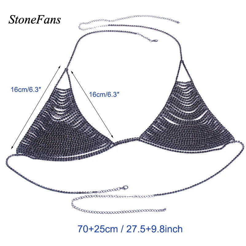 StoneFans, ожерелье с бюстгальтером, 3 вида цветов, цепочка со стразами, ювелирные изделия, новинка, золотая цепочка с кристаллами, Ожерелье Бикини, подарок на день Святого Валентина