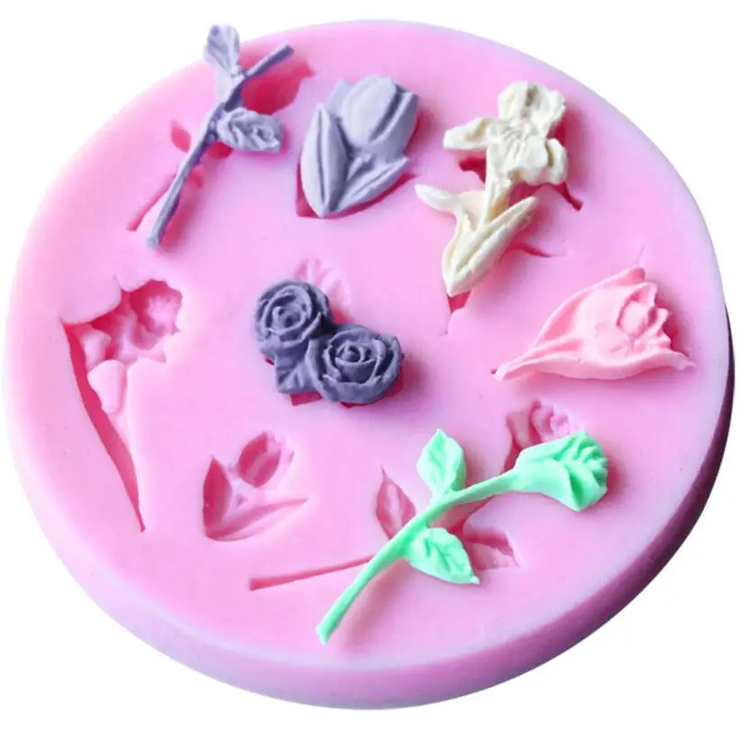 

Cake Decorating Tools Cake Bakeware Food Grade Liquid Molds Environmental Modeling Three-dimensional Bouquet Decoration Mold
