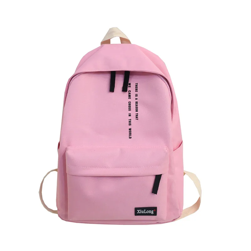 New Fashion Women Nylon Backpack Schoolbags School Backpack for Girl Teenagers Boys Children Travel Bags Rucksack Mochilas - Цвет: pink