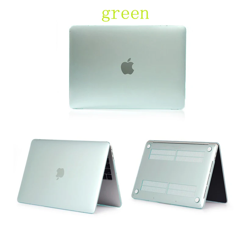 Кристальный \ матовый чехол для APPle MacBook Air Pro retina 11 12 13 15 mac Book 15,4 13,3 дюймов с сенсорной панелью A1932 A1466 - Цвет: Crystal green