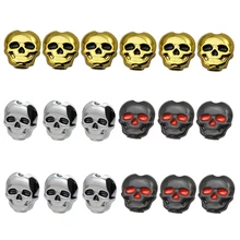 6 штук в форме черепа Ebony кнопки с винтами и шайбами Классическая гитара настройки колышек набор ключей тюнер кнопка