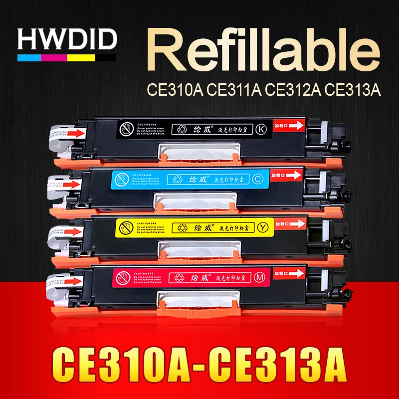 

HWDID 1pcs 126A/a CE310 CE310A -313A 126 Toner Cartridge Compatible for HP LaserJet Pro CP1025 M275 MFP M175a M175nw Printer