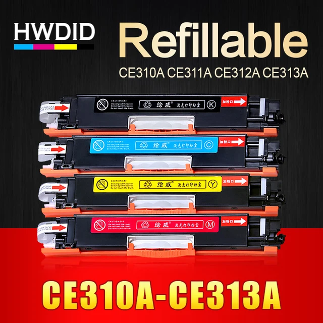 Best Offers HWDID 1pcs CE310A CE311A CE312A CE313A Compatible Color Toner Cartridge 126A for HP Laser CP1025 CP1025nw M275mfp M175a M175nw