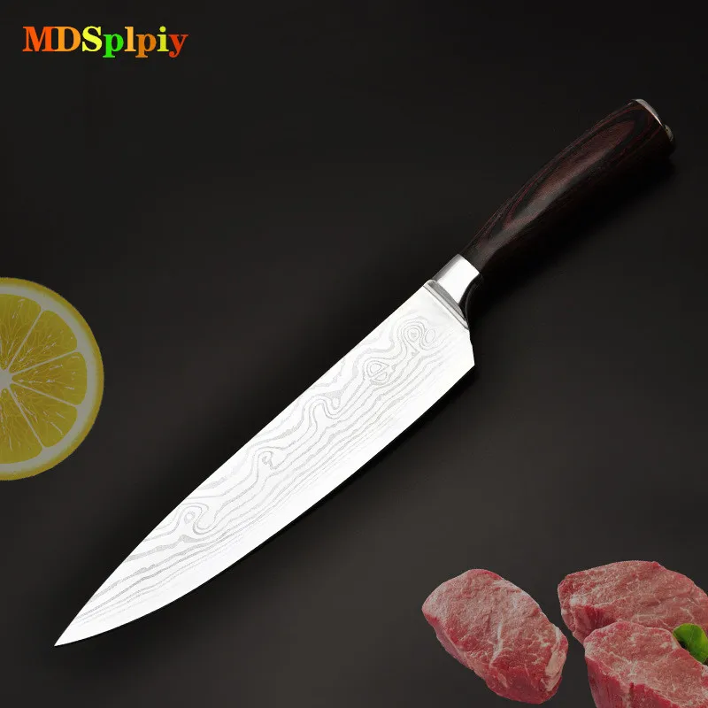 

MDSPLPIY Damascus Stainless Steel Knife 8 Inch Professional Japanese Kitchen Knifes Chef Forged Cooking Knive