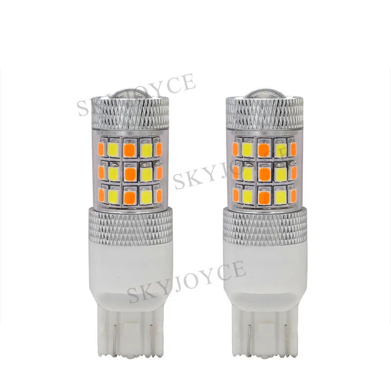 2021 T20 P21W 7443 2835 42SMD светодиодный светильник белый/янтарный двойной цвет белый + Yello
