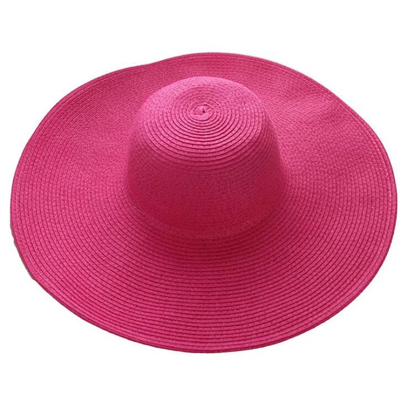 Ozyc 2018 السيدات أزياء المرأة طوي واسعة كبيرة مرن بريم الصيف الشاطئ قبعة القش قبعة الشمس كاب انخفاض الشحن 17 اللون