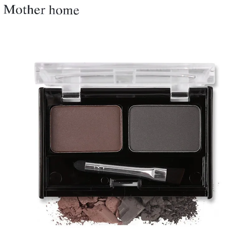 Mother Home, макияж для бровей, 2 цвета, палитра пудры для бровей, водонепроницаемые тени для бровей с кистью