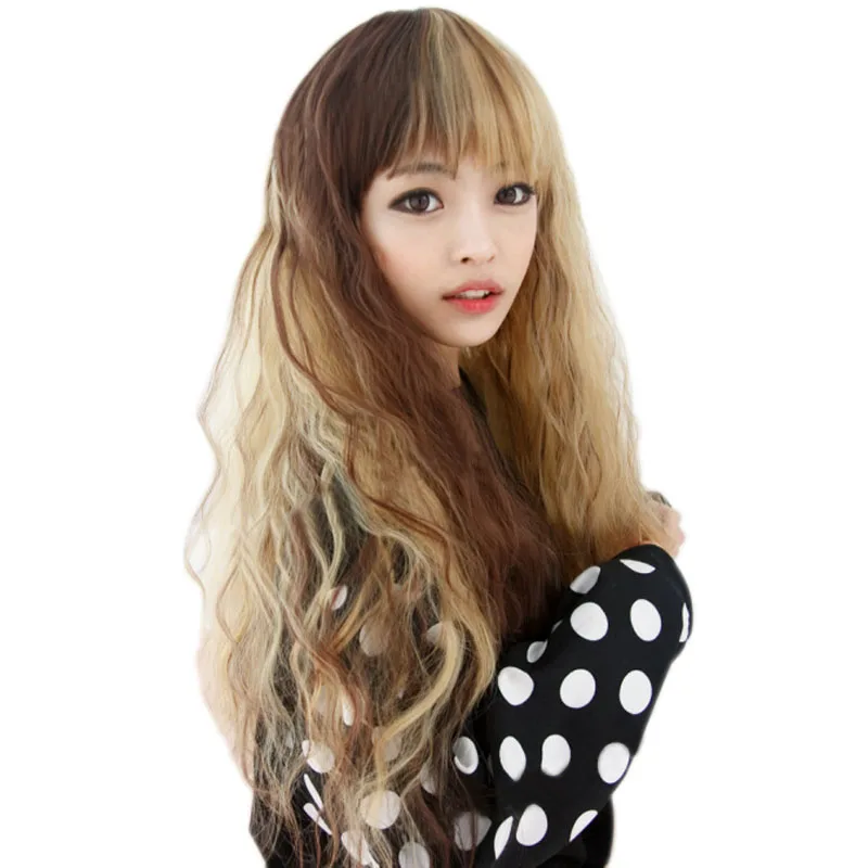 

New Womens  Cosplay Anime Lolita Girls Costume Wigs Long Wavy Curly Full Hair Wig HB88