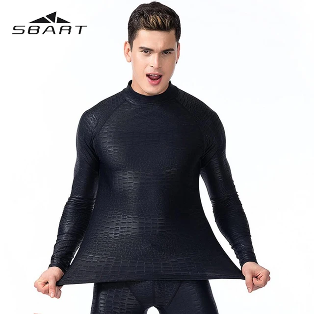 US $13.63 SBART Swimming Suit For Man Long Sleeve Swimsuit Rash Guard Quick-Dry Diving Suit Snorkeling Swimmi