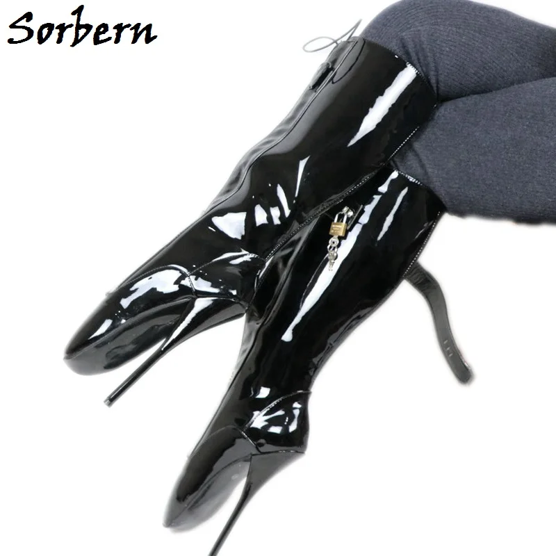 

Sorbern Sexy Knee High Women Boots Ballet High Heel 18Cm Stilettos Sm Shoes Lace Up Zipper Lockable Boots Custom Leg Width