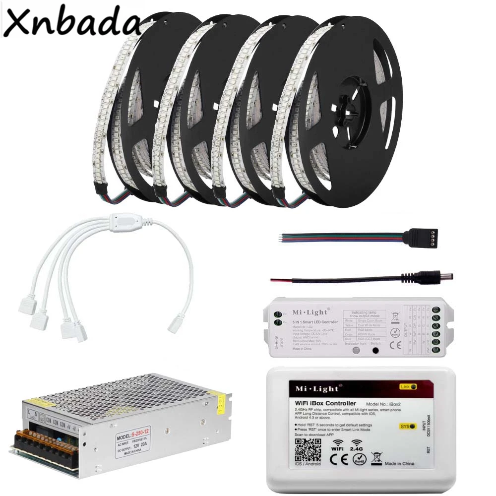 

DC12V 234Leds/m 2835SMD RGB Led Flexible Strip,Milight WIFI IBOX LS2 5 In 1 Smart RGB Led Controller Transformer Kit