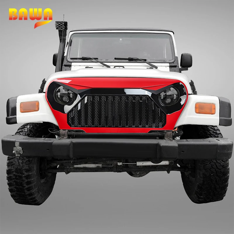 BAWA гоночные грили для Jeep Wrangler TJ 1997-2006 решетка сетчатые вставки автомобильные аксессуары для Jeep Wrangler tj 1999 2002 2005