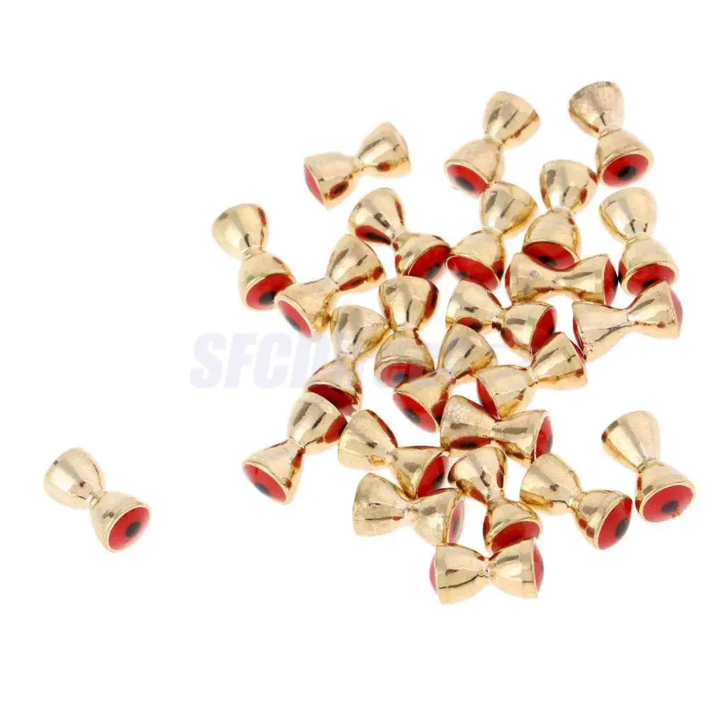 25Pcs/lot 3D Realistic Fish Dumbbell Eyes Brass Fly Tying Beads Nymph Eyes Head Fly Tying Materials 3.2mm-6.3mm