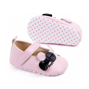 

Newborn Cute Rabbits with Bow Baby Girl shoes Prewalker Toddler Girls Crib Shoes Princess Soft Sole Anti-Slip Meisje Booties