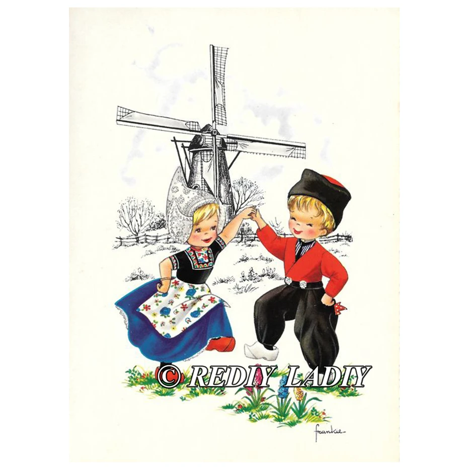 REDIY LADIY Алмазная картина Алмазная вышивка поцелуй в Holland Ю Рукоделие 3D Алмазная картина мозаика квадратные Стразы для рукоделия