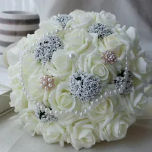 Искусственные Свадебные букеты цветок ручной работы горный хрусталь невесты Кристалл Свадебный букет de mariage