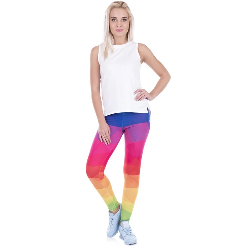 Новинка весны 2019 года для женщин цвет геометрический шить леггинсы для фитнес бег спортсмен тонкий стрейч мотобрюки
