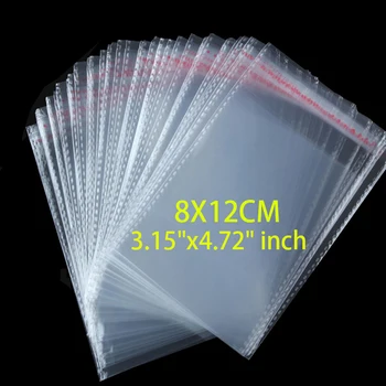 

100 Pcs/Lot Self Adhesive Plastic Bag Self Adhesive Seal Bag Clear Resealable Cellophane/Poly Bags 8x12 Transparent OPP Bag