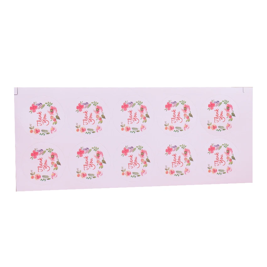 

500pcs/lot Lovely Thank you Wreath Round Hand made Flower Design Sticker Labels Stationery Sticker