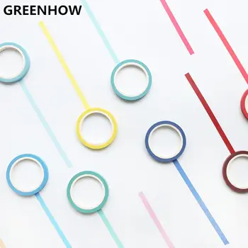 

GREENHOW Rainbow Solid Color Japanese Masking Washi Sticky Paper Tape Adhesive Printing DIY Scrapbooking Deco Washi Tape 4008