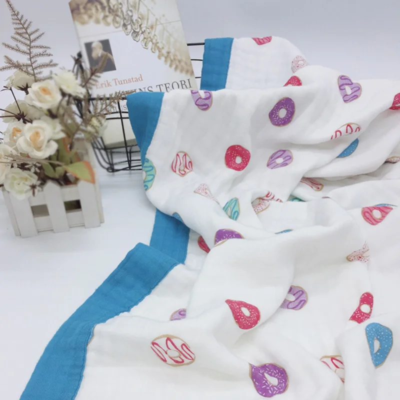 Bamboo Fiber Cotton Baby Muslin Swaddle For Infant Baby Bedding Sheet Bath Towel 2 Layers Blanket For Newborns