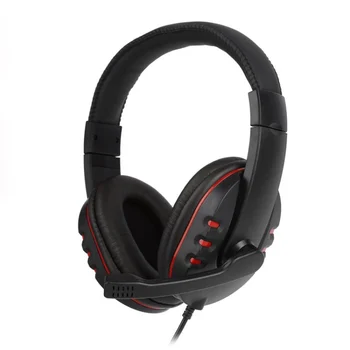 

HiFi Leather Headband Earphone 2M USB Wired Stereo Micphone Noise canceling Headphone With Mic for PS3/PS4 PC Game Headset