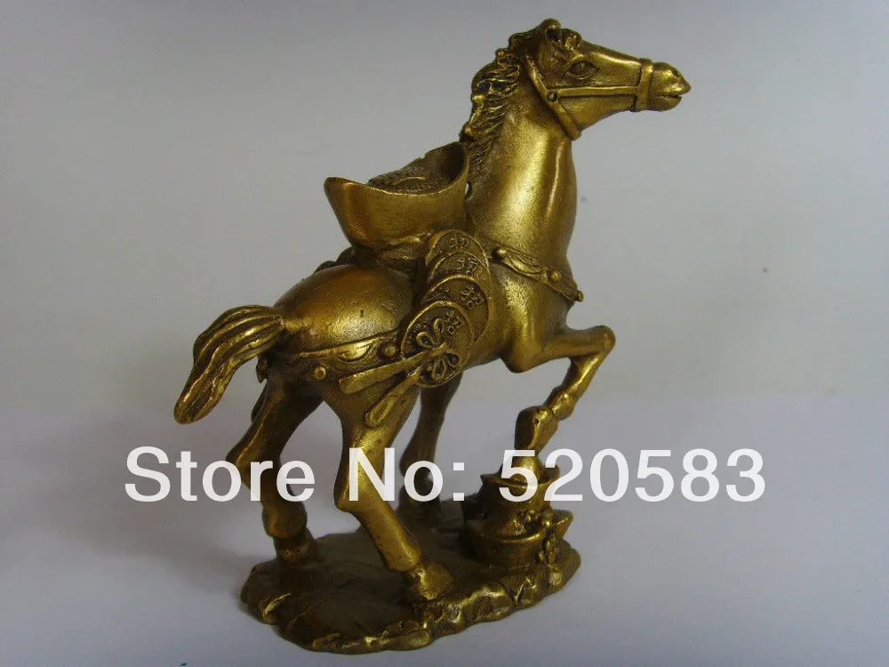 

Gilty bronze statue of runing horse with god carving