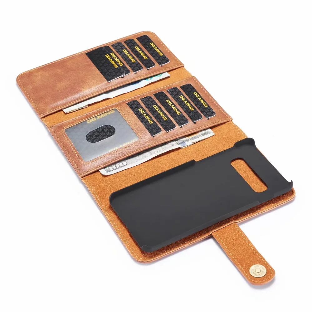 

S10 Multifunction Split 2 in 1 Leather Case for Samsung Galaxy S10 S10e Note 9 8 S8 S9 Plus e S10+ Wallet Flip Cover 8 Card Slot