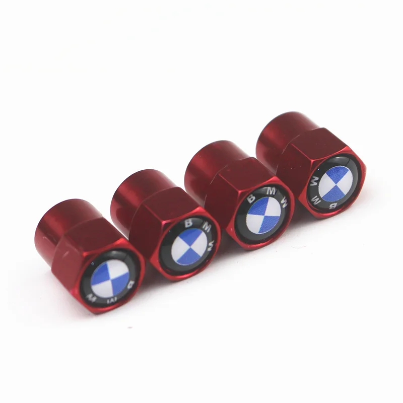 

New product 4Piece/set CAR Styling Auto Accessories Aluminum chrome red Car Wheel Tire Valve Caps Case for bmw E46 automobile