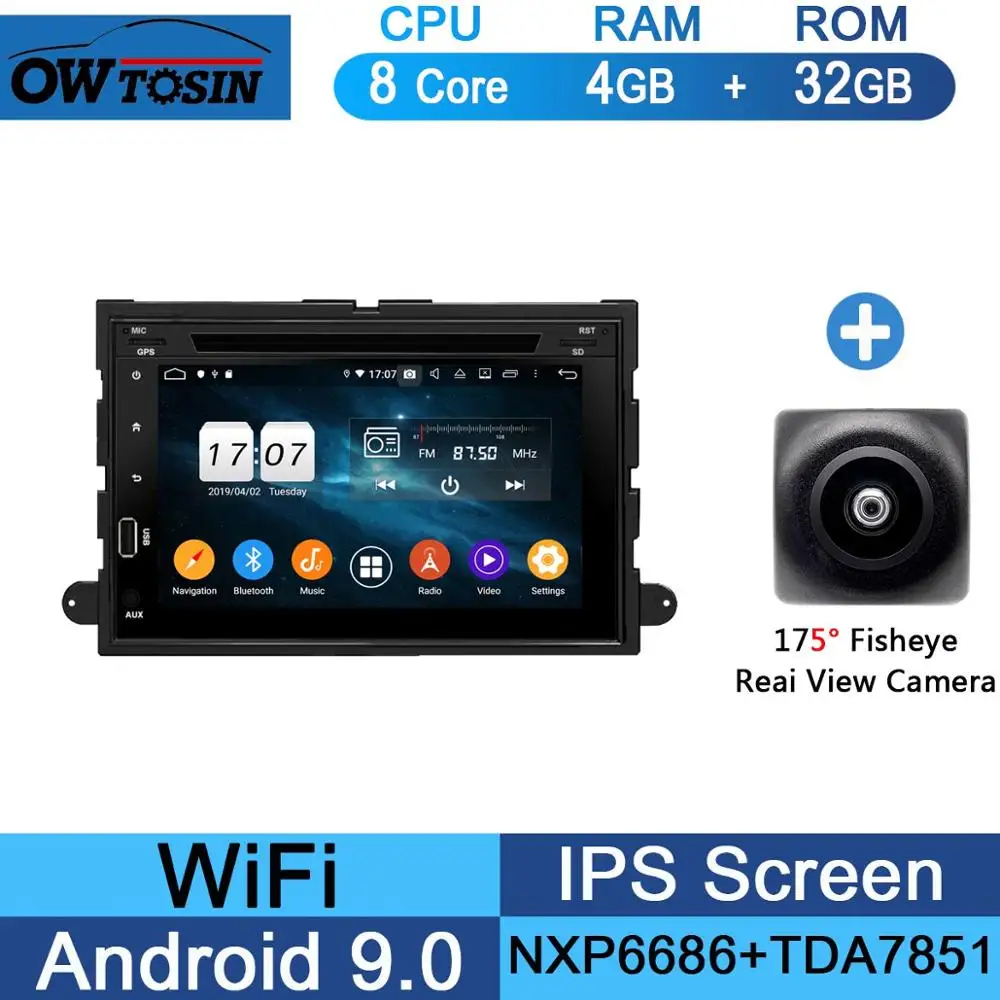 " ips 1024*600 8 ядерный 4G+ 64G Android 9,0 автомобильный dvd-плеер для Ford F150 Mustang Expedition Explorer Fusion 2006 2007-2009 радио - Цвет: 32G Fisheye Camera