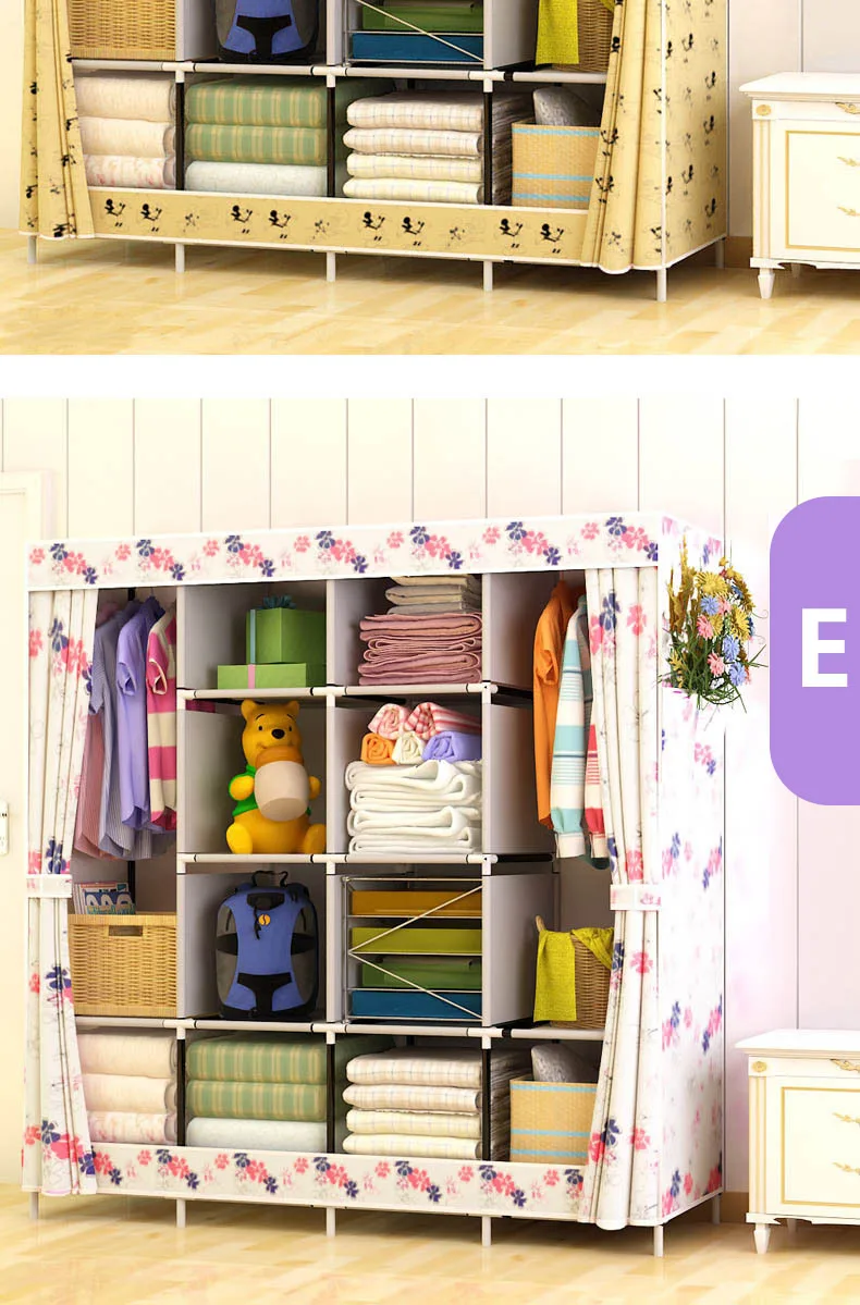 Non-woven Cloth Wardrobe Closet Large Wardrobe Multifunction Dustproof ...