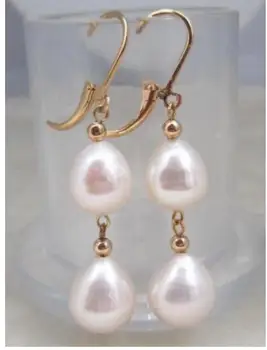 

New Design Round Chocolate south sea pear Dangle Earring 925silver Gold Hook