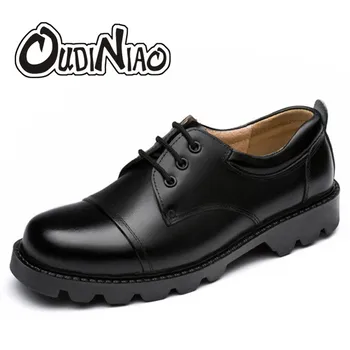 

OUDINIAO Mens Shoes Large Sizes Casual British Genuine Cow Leather Men Shoes Footwear Army Officer Classic Shoes Men Black
