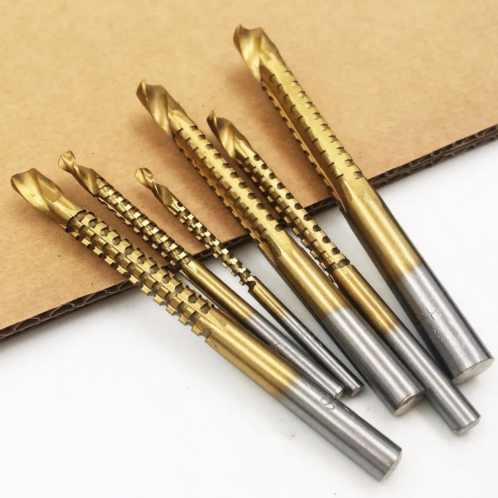 Twist Drill Bits 6pcs New Professional Titanium Coated HSS Drill & Saw