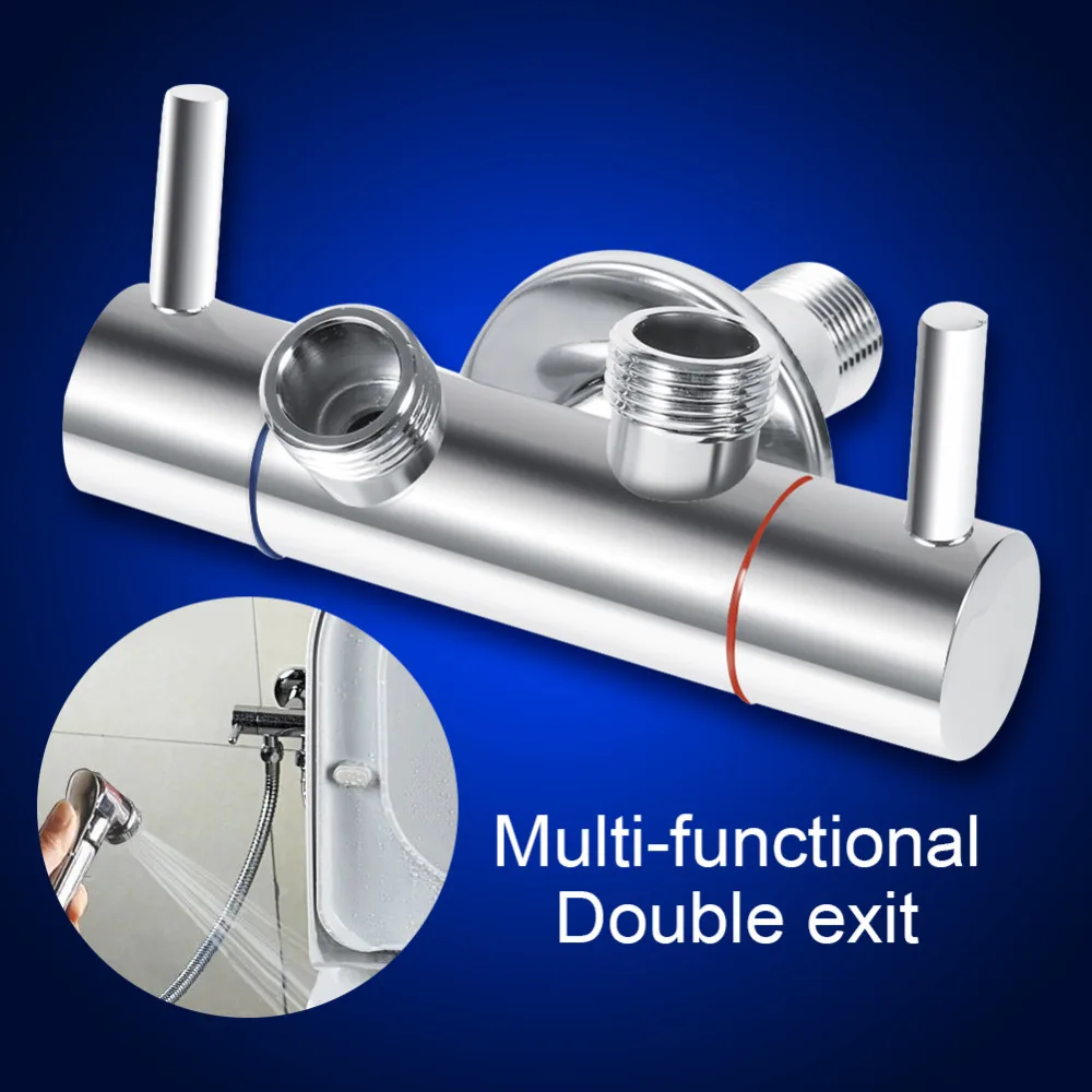 Multi functional Wall Mount Double Hole Laundry Faucet Diverter Switch Brass Chrome Double Wall