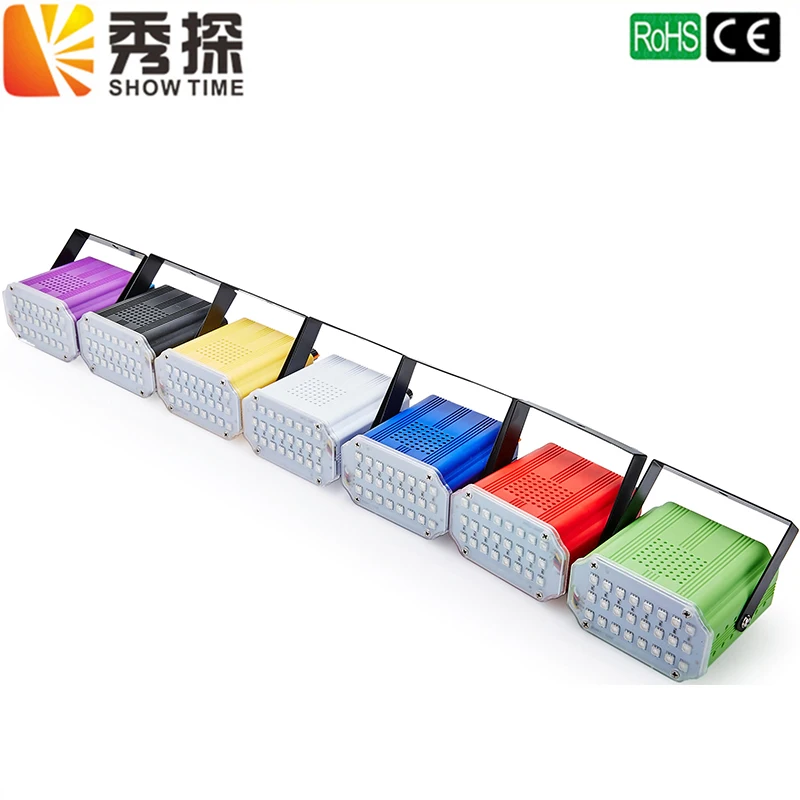 

High Brightness 36 LED Strobe Plastic Light Auto Voice Control Mode Adjustable Flash Speed Control RGB 36pcs SMD5050 DJ strobo