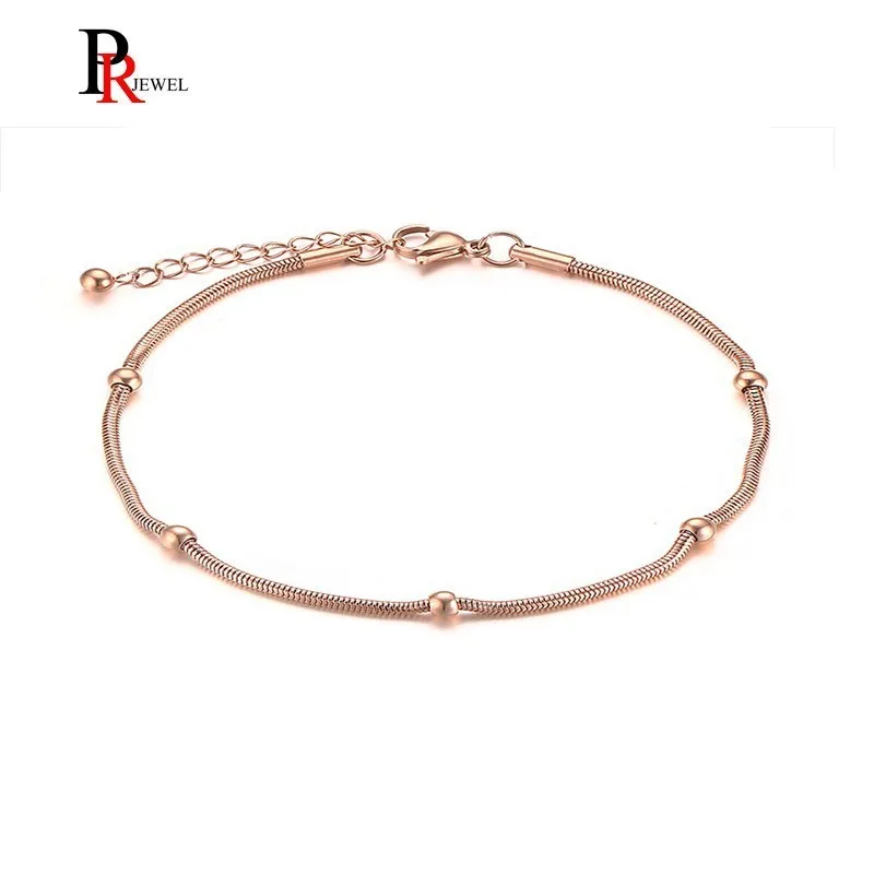 Женские браслеты-цепочки со змеиным узором из розового золота, браслет из нержавеющей стали, подарок для нее